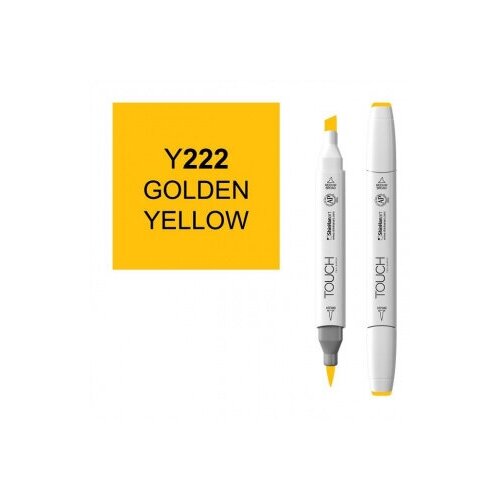 Маркер Touch Twin Brush 222 желтый золотистый