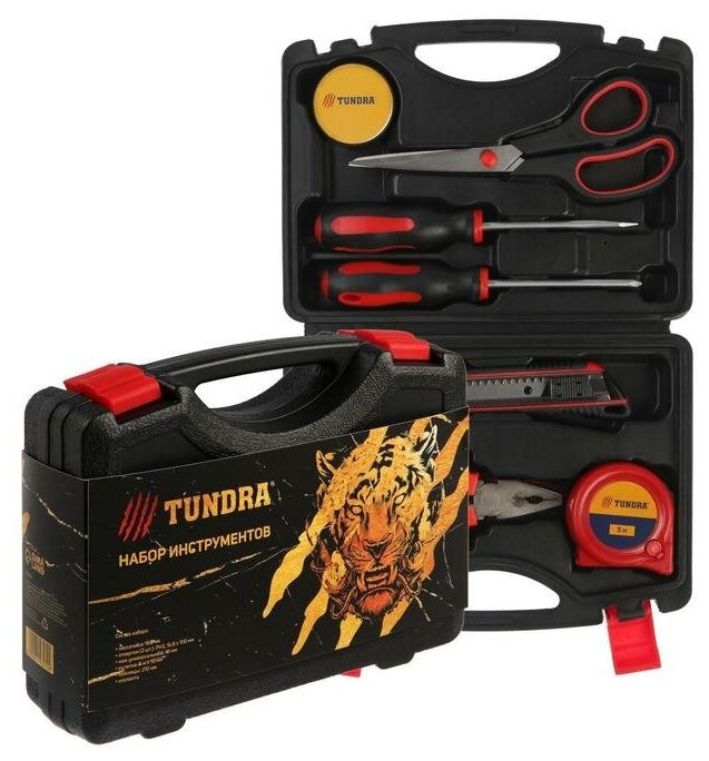 TUNDRA Набор инструментов в кейсе TUNDRA "С Новым Годом" подарочная упаковка 7 предметов