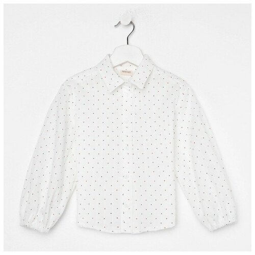 Рубашка детская MINAKU: Cotton collection цвет белый, рост 110