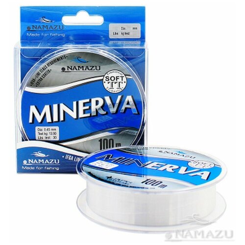 фото Леска для рыбалки монофильная namazu "minerva", l-100 м, d-0,35 мм, test-10,00 кг, прозрачная