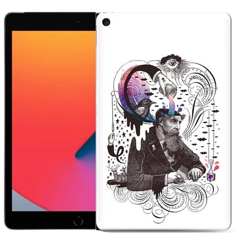Чехол задняя-панель-накладка-бампер MyPads абстракция думающий мужчина для iPad mini 5 7.9 (2019)-A2133/A2124/A2126/A2125 противоударный