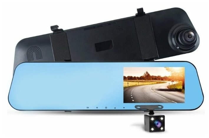 Видеорегистратор Vehicle BlackBOX DVR T605 HD зеркало с двумя камерами BlackBox 1080p