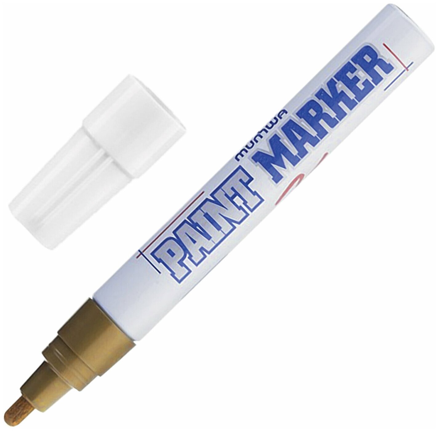 MUNHWA Маркер-краска лаковый (paint marker) MUNHWA 4 мм золотой нитро-основа алюминиевый корпус PM-07