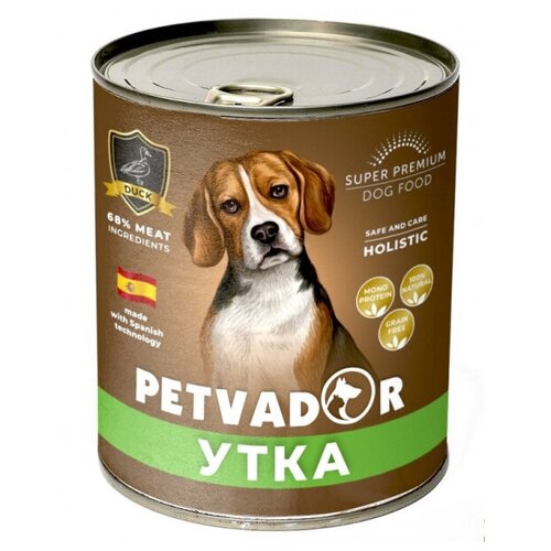 Petvador Консервы для собак с Уткой 400 гр x 6 шт.
