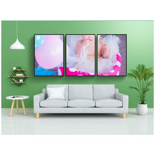 фото Набор модулных постеров для интерьера "детка, милая, ребенок" 60x90 см. в тубусе, без рамки lotsprints