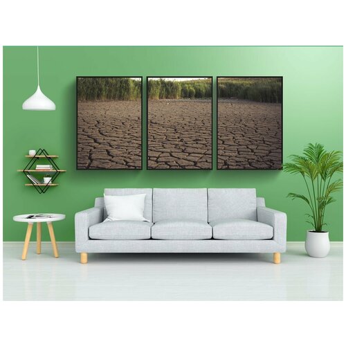 фото Набор модулных постеров для интерьера "высохли, озеро, сухой" 60x90 см. в тубусе, без рамки lotsprints