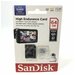 SanDisk MicroSD 64GB Class 10 High Endurance Video Monitoring Card UHS-I U3 V30 (100 Mb/s) + SD адаптер