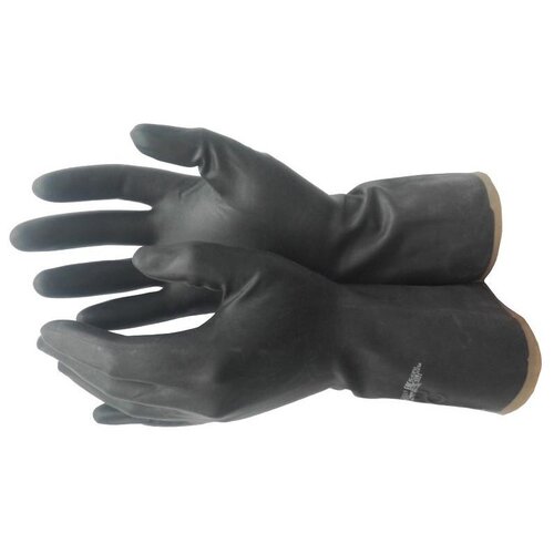 Перчатки защитные азрихим КЩС тип 1 латекс черные (размер 8, M)