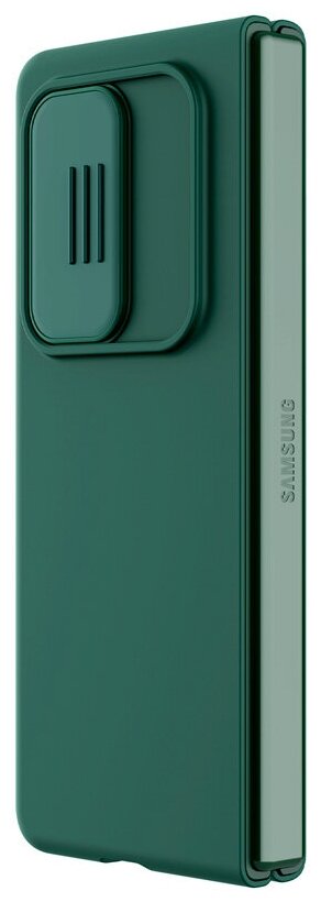 Чехол для телефона Samsung Galaxy Z Fold 3 Nillkin CamShield Silky Silicone Case темно-зеленый силиконовый с защитой камеры — фото 1