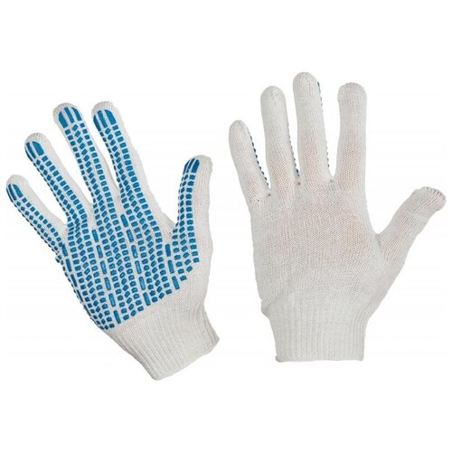 Перчатки защитные Комус трикотажные, ПВХ-покрытие, Протектор, 4 нити, 10 класс вязки, 50 пар (х/б)