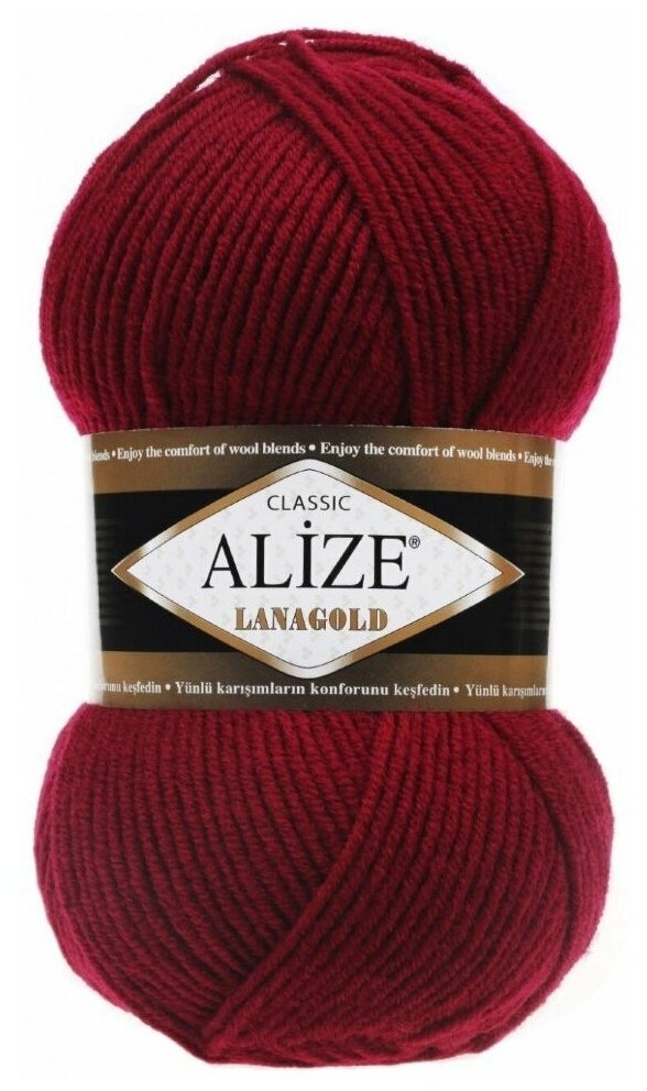 Пряжа Alize Lanagold 49 % шерсть 20 % мериносовая шерсть 51 % акрил 100 % полиэстер 100 г