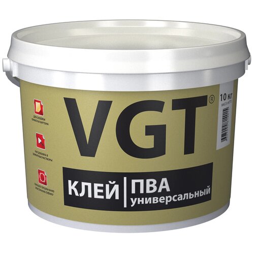 Клей ПВА VGT универсальный, 10 кг клей бустилат универсальный vgt 0 9 кг