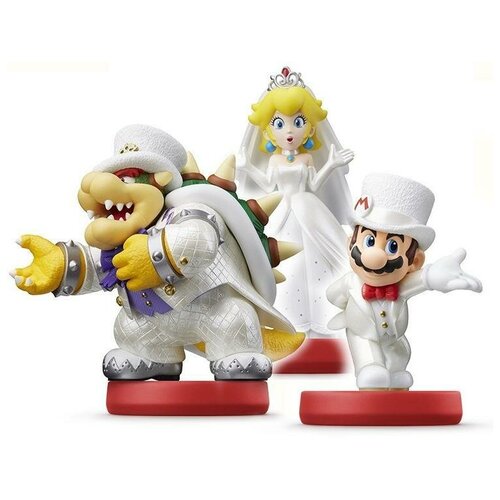 Amiibo Комплект фигурок Боузер Bowser Wedding Outfit + Пич Peach Wedding Outfit + Марио Mario Wedding Outfit Super Mario Odyssey Collection фигурка amiibo peach wedding пич свадьба super mario odyssey