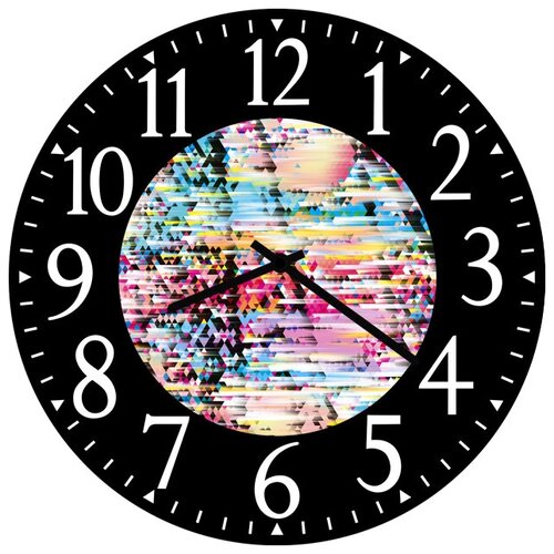 фото Svs настенные часы svs 3501805 абстракция в черной рамке