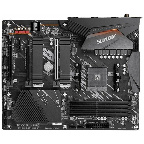 Gigabyte B550 AORUS ELITE AX V2 {Soc-AM4 AMD B550 4xDDR4 ATX AC`97 8ch(7.1) 2.5Gg RAID+HDMI+DP}