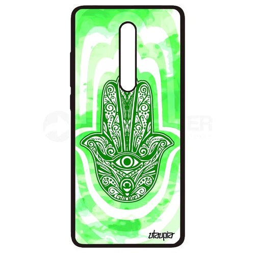 фото Защитный чехол на телефон // xiaomi mi 9t pro // "амулет хамса" оберег тора, utaupia, светло-зеленый