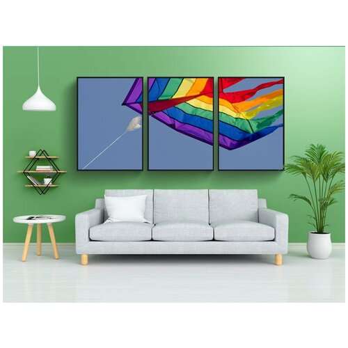 фото Набор модулных постеров для интерьера "дракон, воздушные змеи, небеса" 60x90 см. в тубусе, без рамки lotsprints