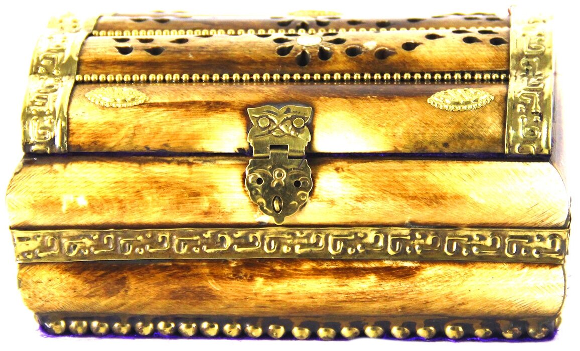 Костяной сундучок, кость верблюда, с замком, ручная работа, 15*10*7,5см Индия — фото 1