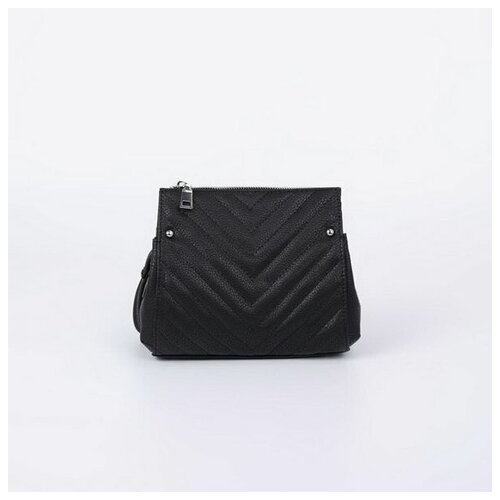 фото Кросс-боди медведково отдел на молнии, длинный ремень, черная