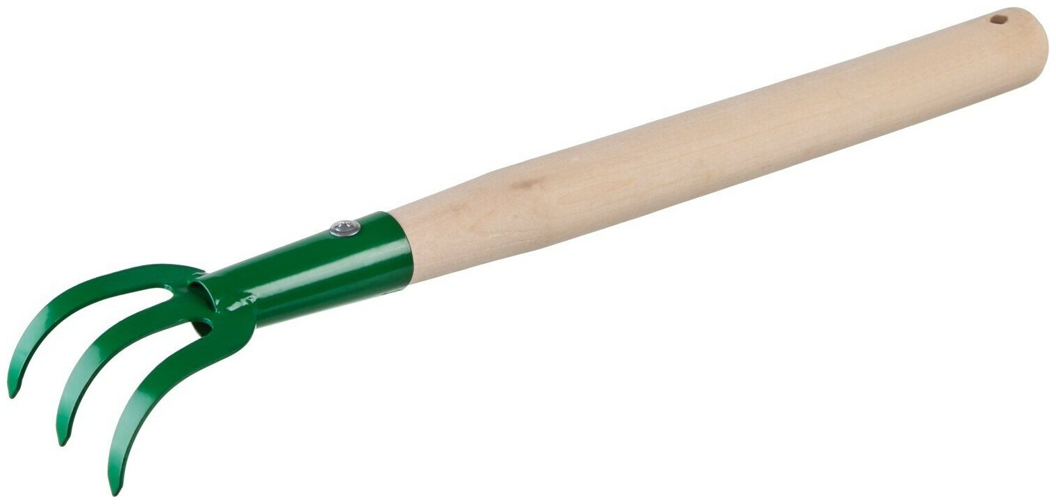 Рыхлитель 3-х зубый, с деревянной ручкой, росток 39616, 75x75x430 мм - фотография № 4