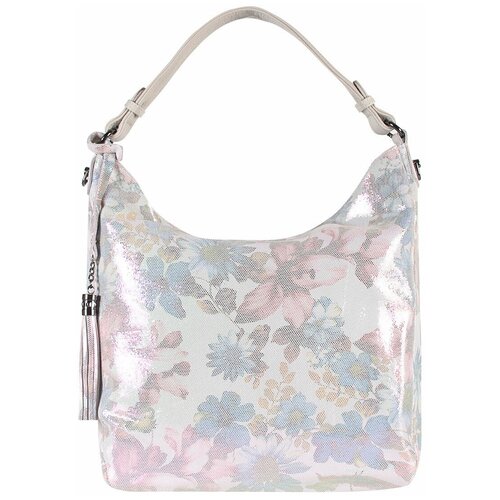 фото Сумка/сумка женская/натуральная кожа/модель хобо/mayger/а-св-9918/серый_голубой_цветыл21