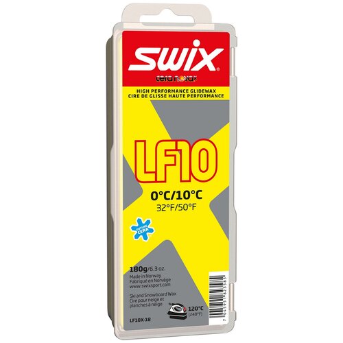 Парафин Swix Yellow 0C / +10C низкофторовый, LF10X-18, желтый, 180 г парафин swix f4 180 180 гр