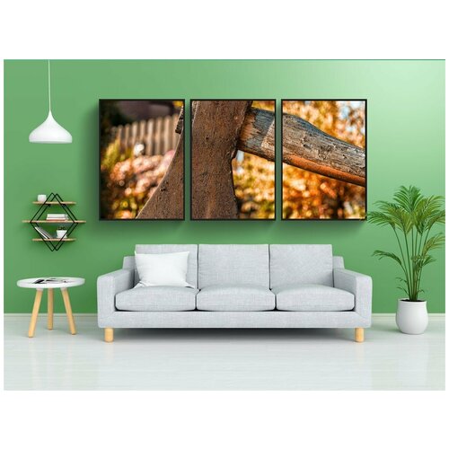 фото Набор модулных постеров для интерьера "топор, hack, рубить дрова" 60x90 см. в тубусе, без рамки lotsprints