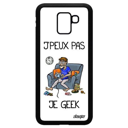 фото Защитный чехол на смартфон // samsung galaxy j6 2018 // "не могу - играю!" причина шутка, utaupia, белый