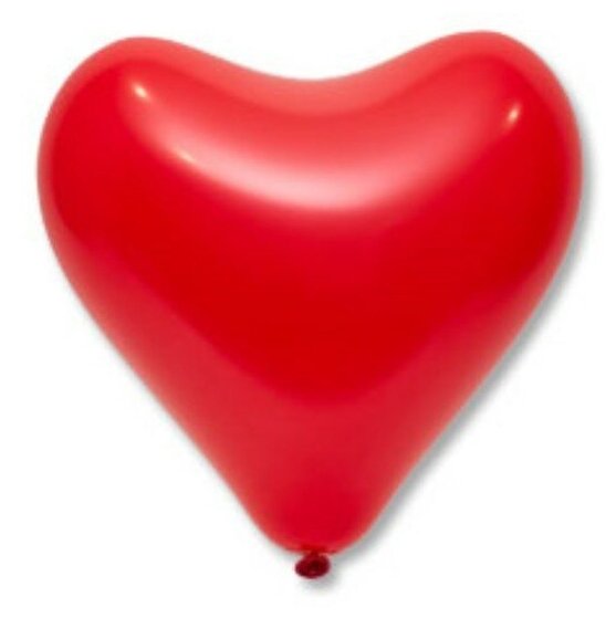 Шар латексный 12", сердце, стандарт, набор 50 шт, цвет красный