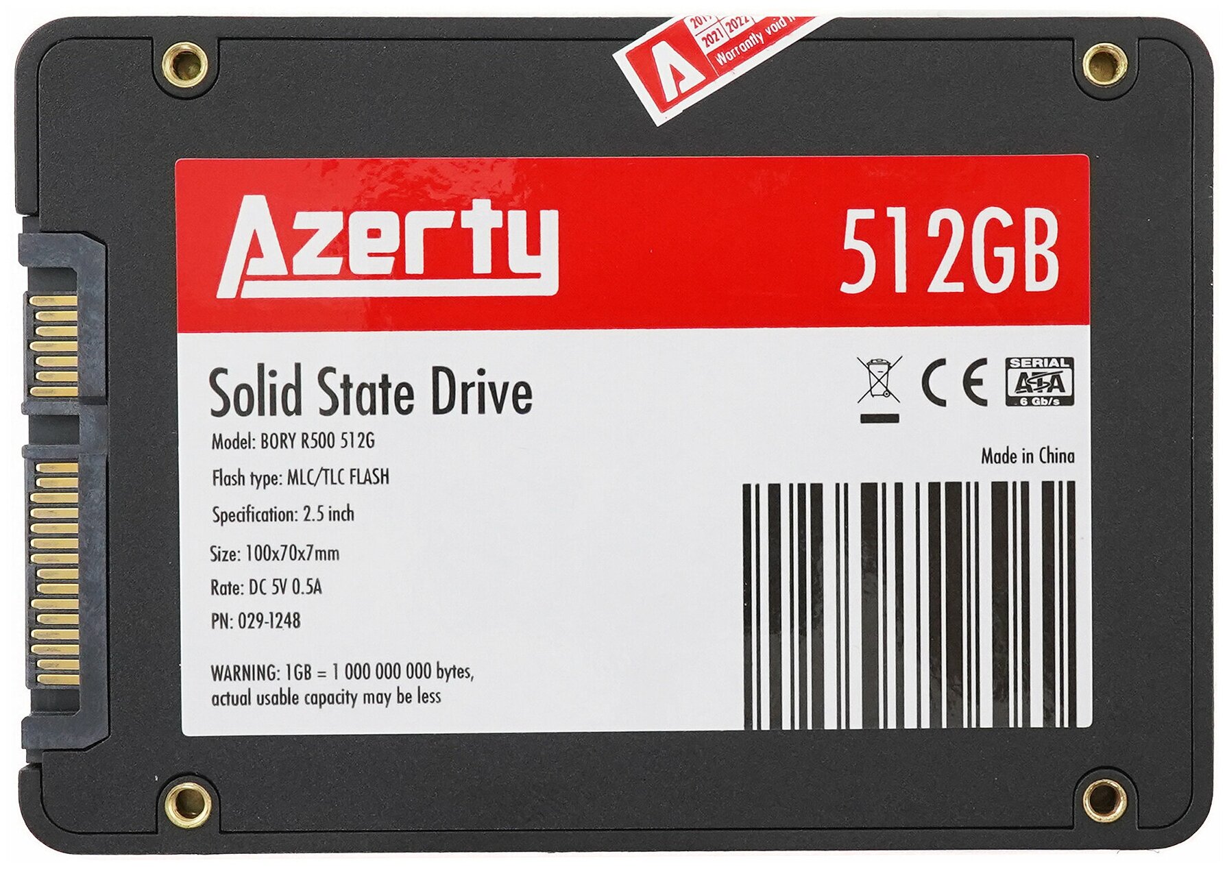 SSD накопитель 2.5" 512Gb Azerty Bory R500