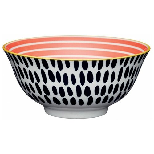 Миска KitchenCraft Red Swirl and Black Spots 15.7 см.