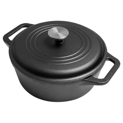 Жаровня с крышкой, Victoria Cast Iron, чугун неэмалированный, 3.8 л, 25.4 см