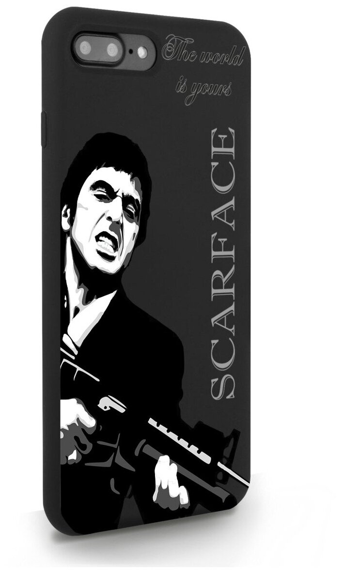 Черный силиконовый чехол MustHaveCase для iPhone 7/8 Plus Scarface Tony Montana Лицо со шрамом для Айфон 7/8 Плюс Противоударный