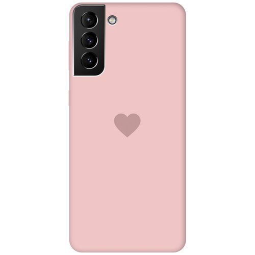 силиконовая чехол накладка silky touch для samsung galaxy s20 с принтом heart красная Силиконовая чехол-накладка Silky Touch для Samsung Galaxy S21 Plus с принтом Heart розовая