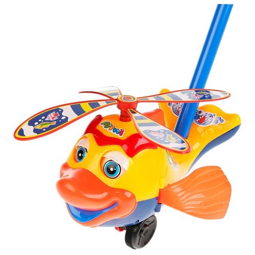 Купить Каталка-вертолет рыба с пропеллером 1178, Play Smart, желтый/синий/оранжевый