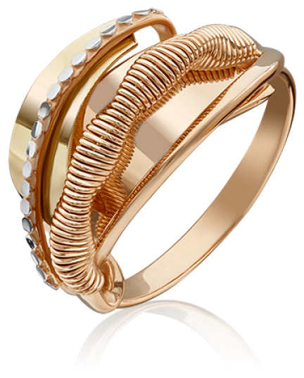 Кольцо PLATINA, комбинированное золото, 585 проба, размер 16
