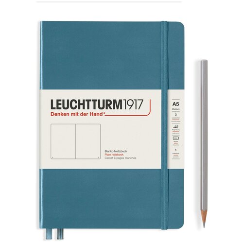 Блокнот Leuchtturm Rising Colours A5 125л без линовки твердая обложка Синий Камень