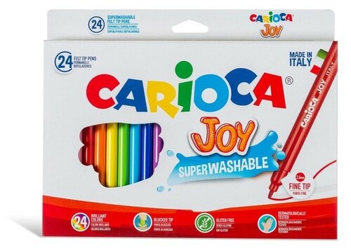 CARIOCA Фломастеры 24 цвета Carioca Joy, 2.6 мм, в картонной коробке