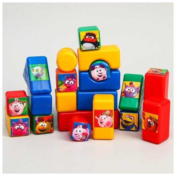 Набор кубиков "Смешарики", цветные, 20 элементов, размер: 4х4 см, для детей и малышей