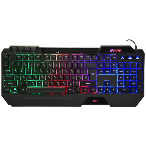 Клавиатура OKLICK COVEN 719G RGB черный, английская/русская (ISO)