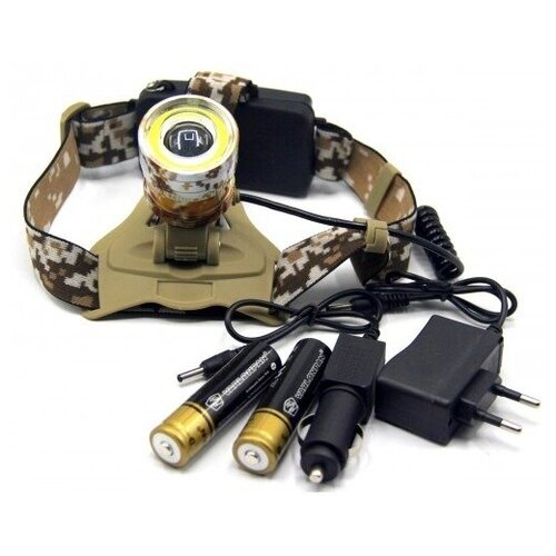 фото Фонарь налобный mx-2120m-т6 металлический+акуммулятор+зарядка от сети+авто+ zoom +3 режима без бренда