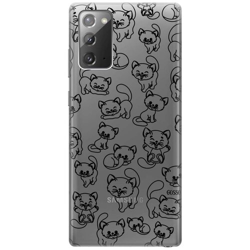 Ультратонкий силиконовый чехол-накладка Transparent для Samsung Galaxy Note 20 с 3D принтом Cute Kitties ультратонкий силиконовый чехол накладка transparent для xiaomi redmi note 9t с 3d принтом cute kitties