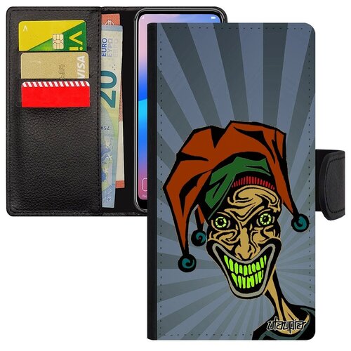 фото Защитный чехол книжка на // galaxy a40 // "джокер" таро иллюзионист, utaupia, синий