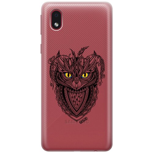 фото Ультратонкий силиконовый чехол-накладка clearview для samsung galaxy a01 core с 3d принтом "grand owl" gosso