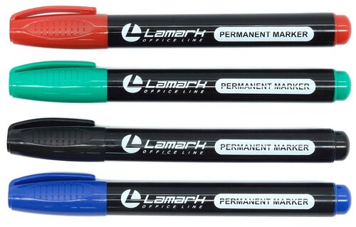 LAMARK373 Набор маркеров перманентных, 4 цвета, 3-5 мм