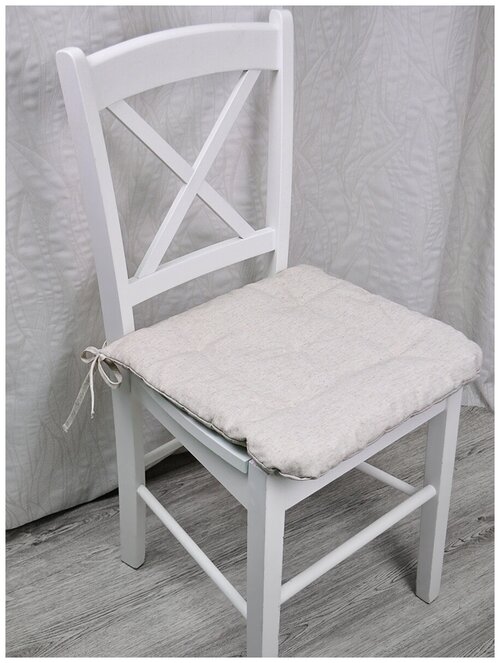 Подушка для сидения квадратная, текстиль, лен/пэ, 40*40 см, 1 штука