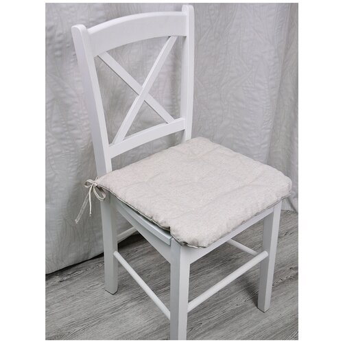 Подушка для сидения квадратная, текстиль, лен/пэ, 40*40 см, 1 штука