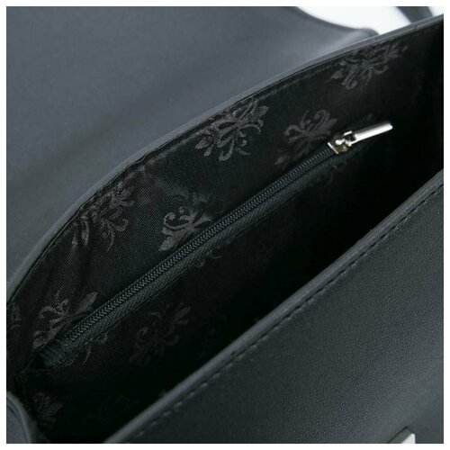 фото Мессенджер, отдел на клапане, цепочка, длинный ремень, цвет чёрный textura