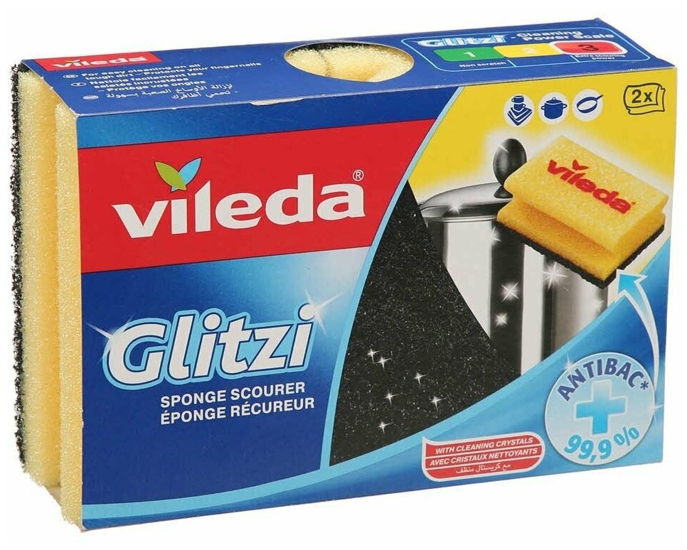 Набор губок для кастрюль Vileda "Glitzi", 2шт - фотография № 17