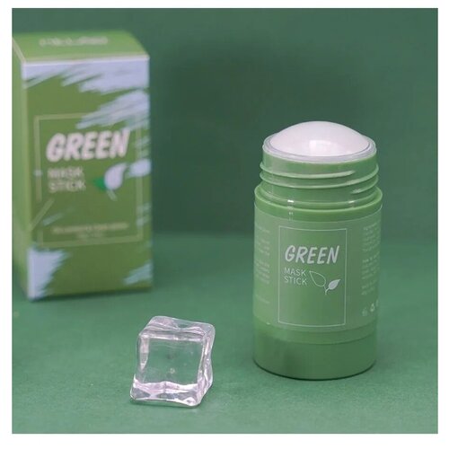Green Mask Stick / Очищающая глиняная маска для лица в стике / От черных точек / Антиакне / с экстрактом зеленого чая, 40 г